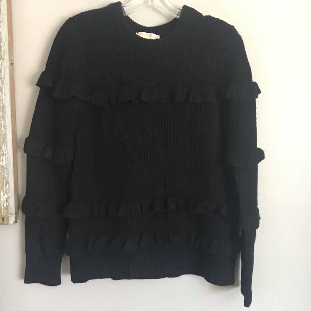 New MICHAEL Michael Kors Black Ruffle Sweater - Picture 8 of 8